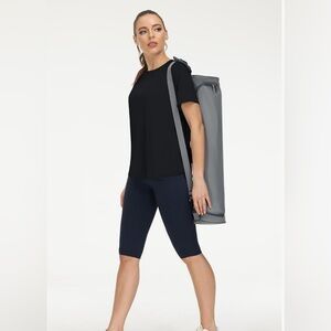 THE GYM PEOPLE Short Sleeve Workout Breathable Yoga T-Shirt Black Size XL